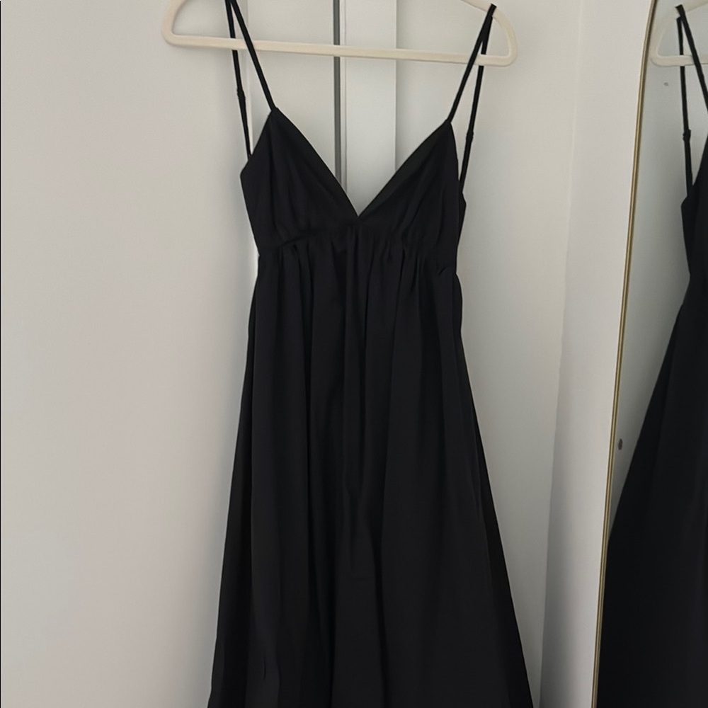 Elegant Black Spaghetti Strap Dress